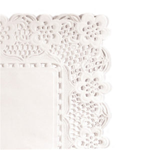 Dentelle rectangulaire papier Blanc x250
