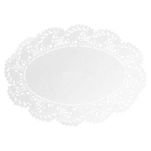 Dentelle ovale papier Blanc x250