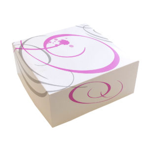 Boite patissière hauteur 10 cm impression Volutes