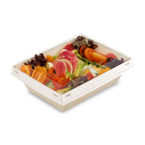 Boite Luxifood carton Kraft et couvercle Cristal