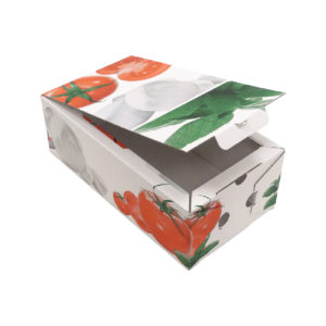 Boite pizza calzone 30 x 16 x 10 cm qualité STANDARD impression Tomate mozza