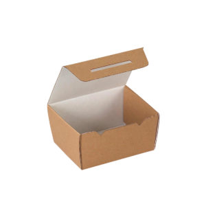 Boite tex-mex micro-cannelure renforcée Blanc/Kraft 11 x 9 x 6 cm Sans impression