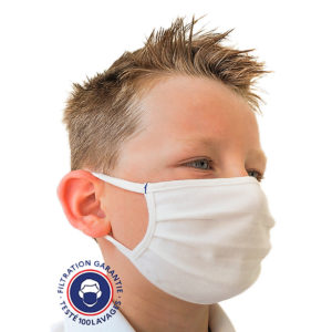 Masque de protection enfant Catégorie 1 (UNS1) lavable et réutilisable