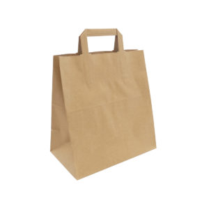 Sac traiteur poignées plates papier Kraft