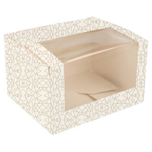 Boite patissière fenêtre 13 x 11 x 8 cm carton nano-cannelure